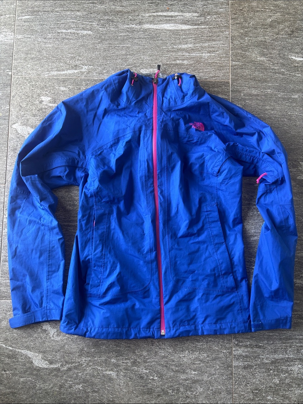 The North Face Royal Blue Shell Jacket with Pink Trim